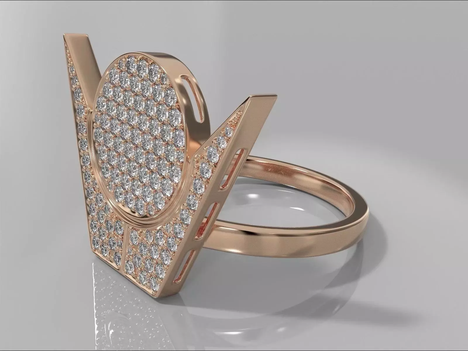 Crown ring 2D Free 3D print model