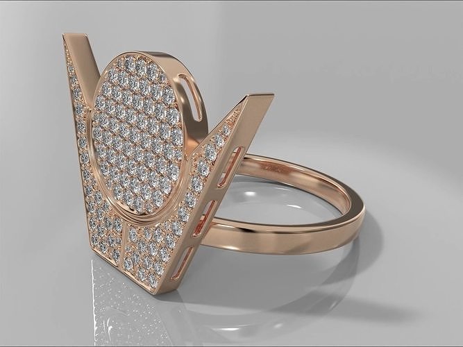 Crown ring 2D Free 3D print model
