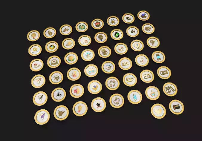 Complete Pokemon Go set of Badges 51 Badges