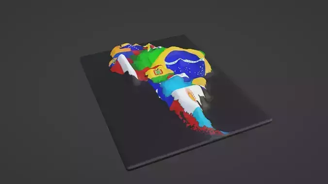 South America Map 3D print model