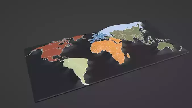 World Map 3D print model