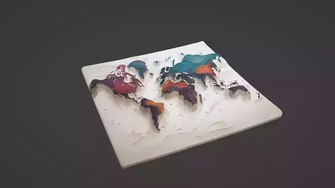 World Map 3D print model