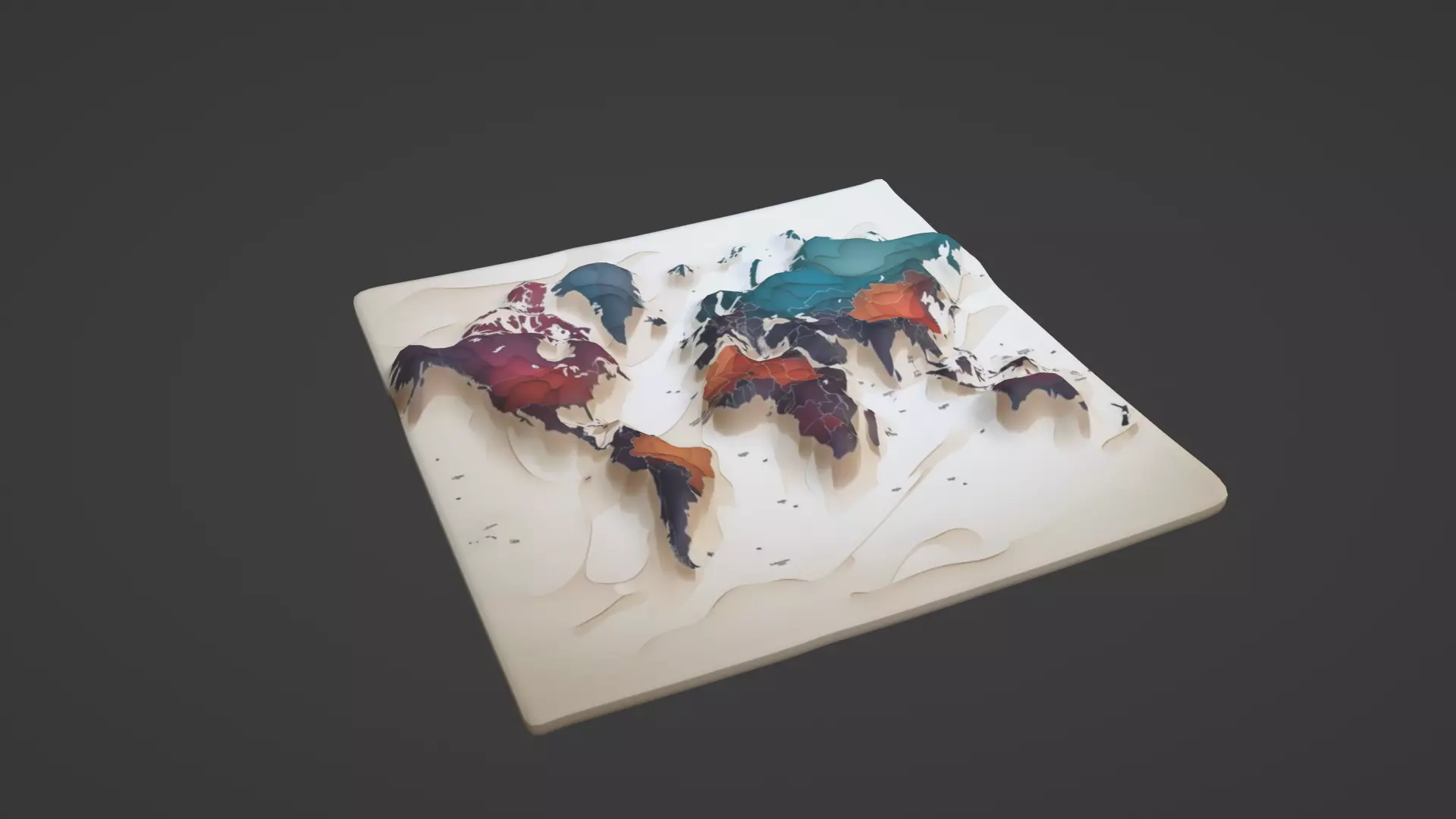 World Map 3D print model_0