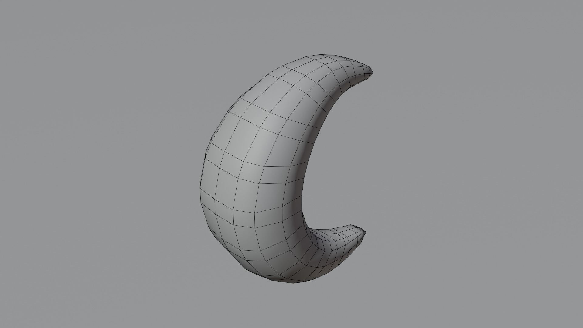 Half Moon Simple - Hand Painted Free 3D model_4