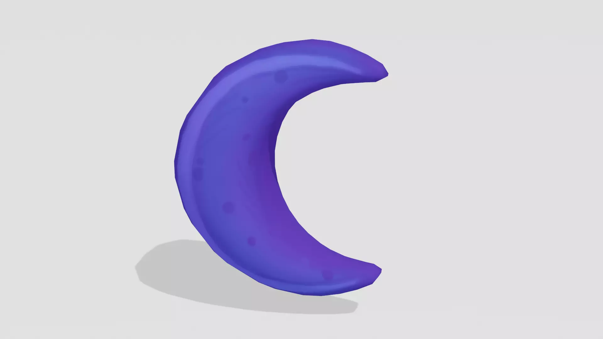 Half Moon Simple - Hand Painted Free 3D model_0