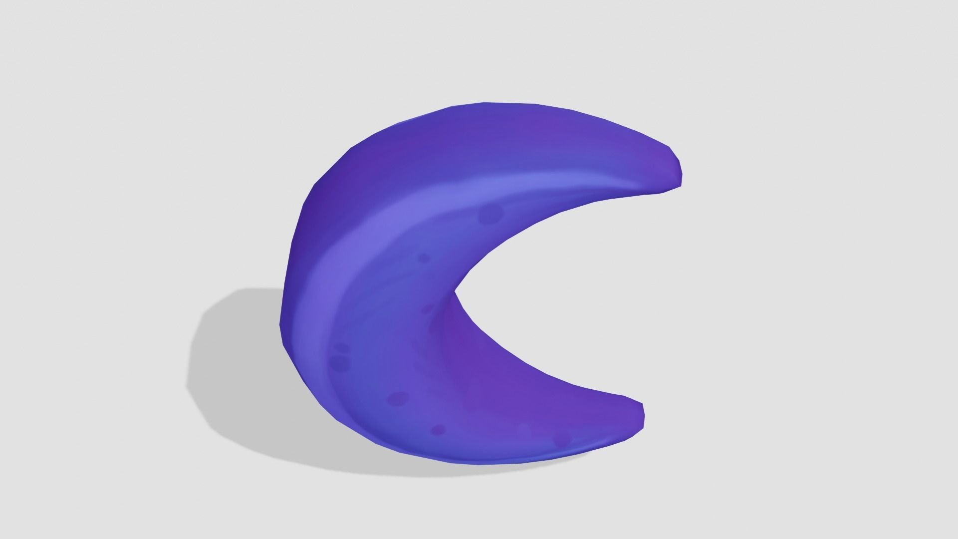 Half Moon Simple - Hand Painted Free 3D model_2