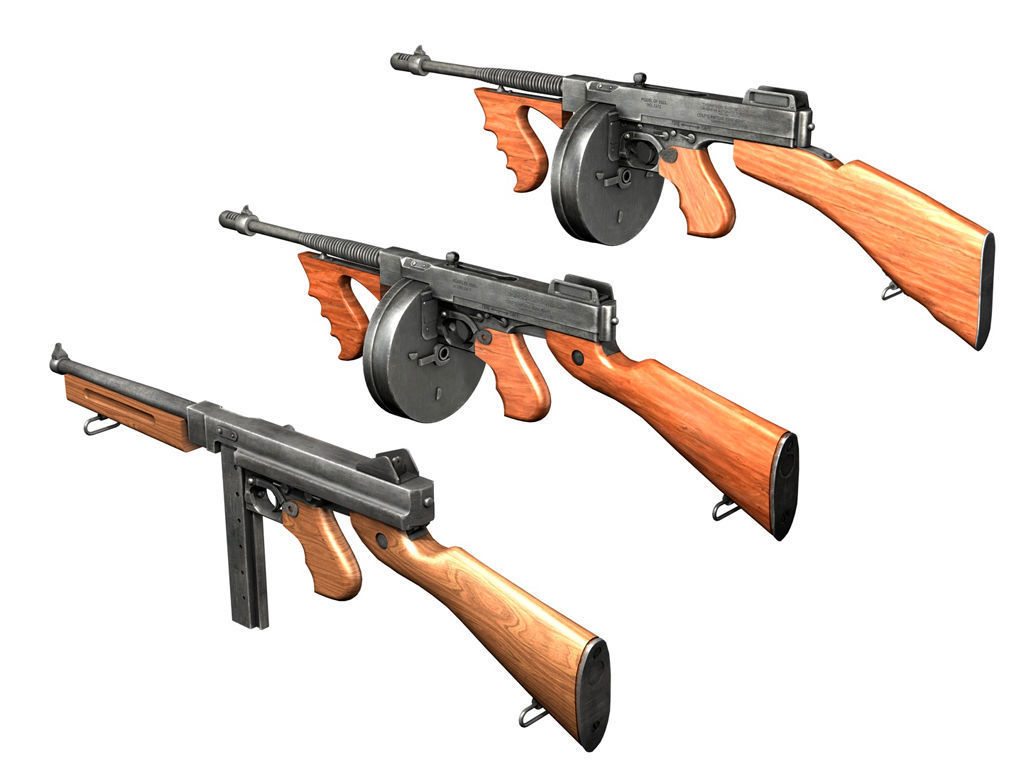 Thompson Submachine Gun - Collection 3D model_2