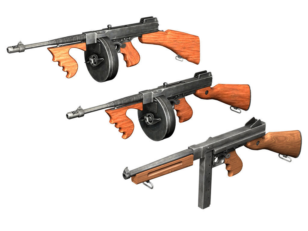 Thompson Submachine Gun - Collection 3D model_1
