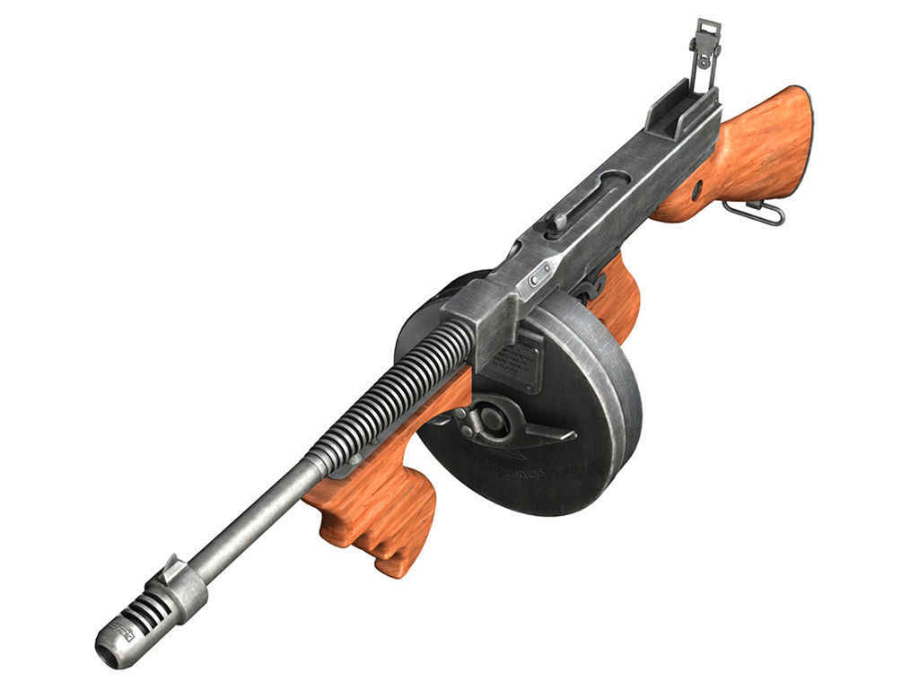 Thompson Submachine Gun - Collection 3D model_7