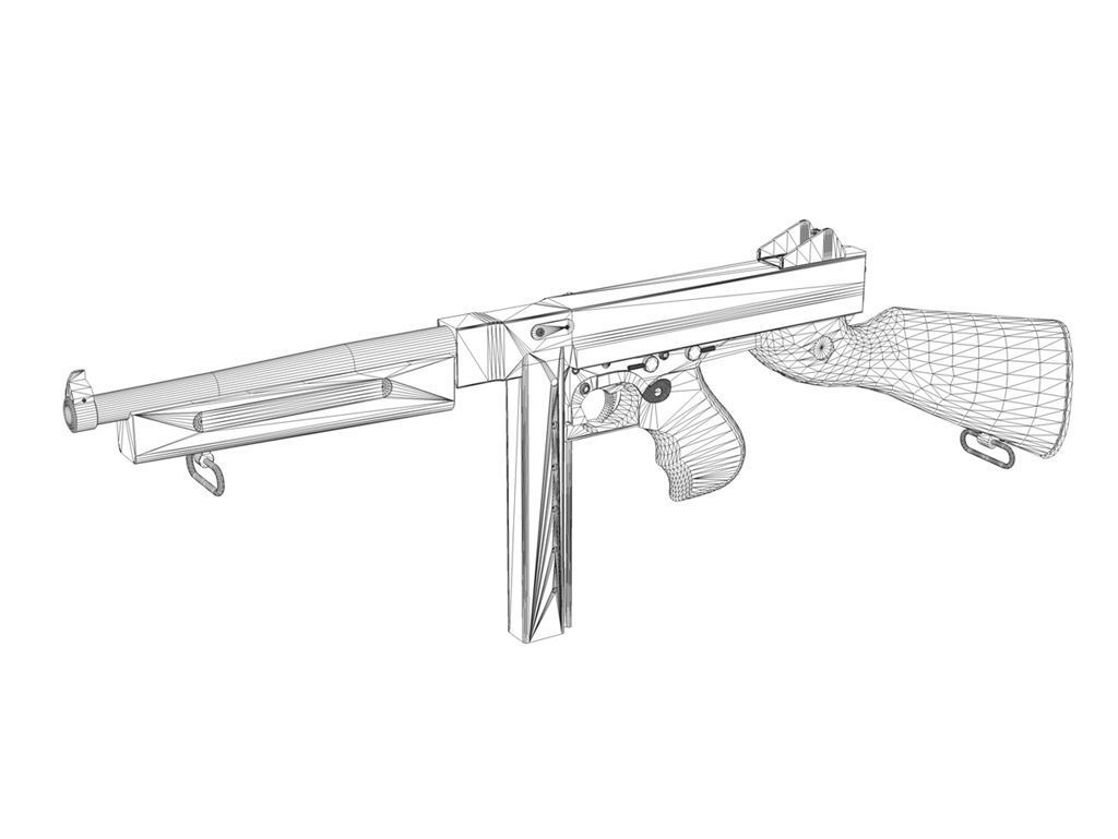 Thompson Submachine Gun - Collection 3D model_18