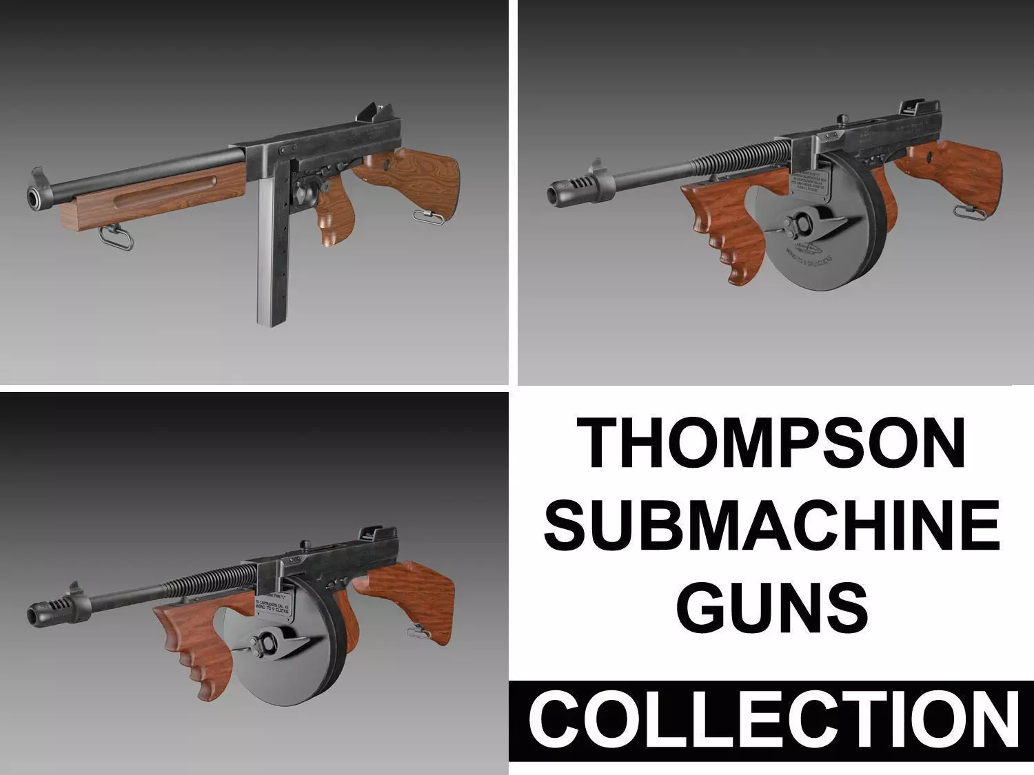 Thompson Submachine Gun - Collection 3D model_0