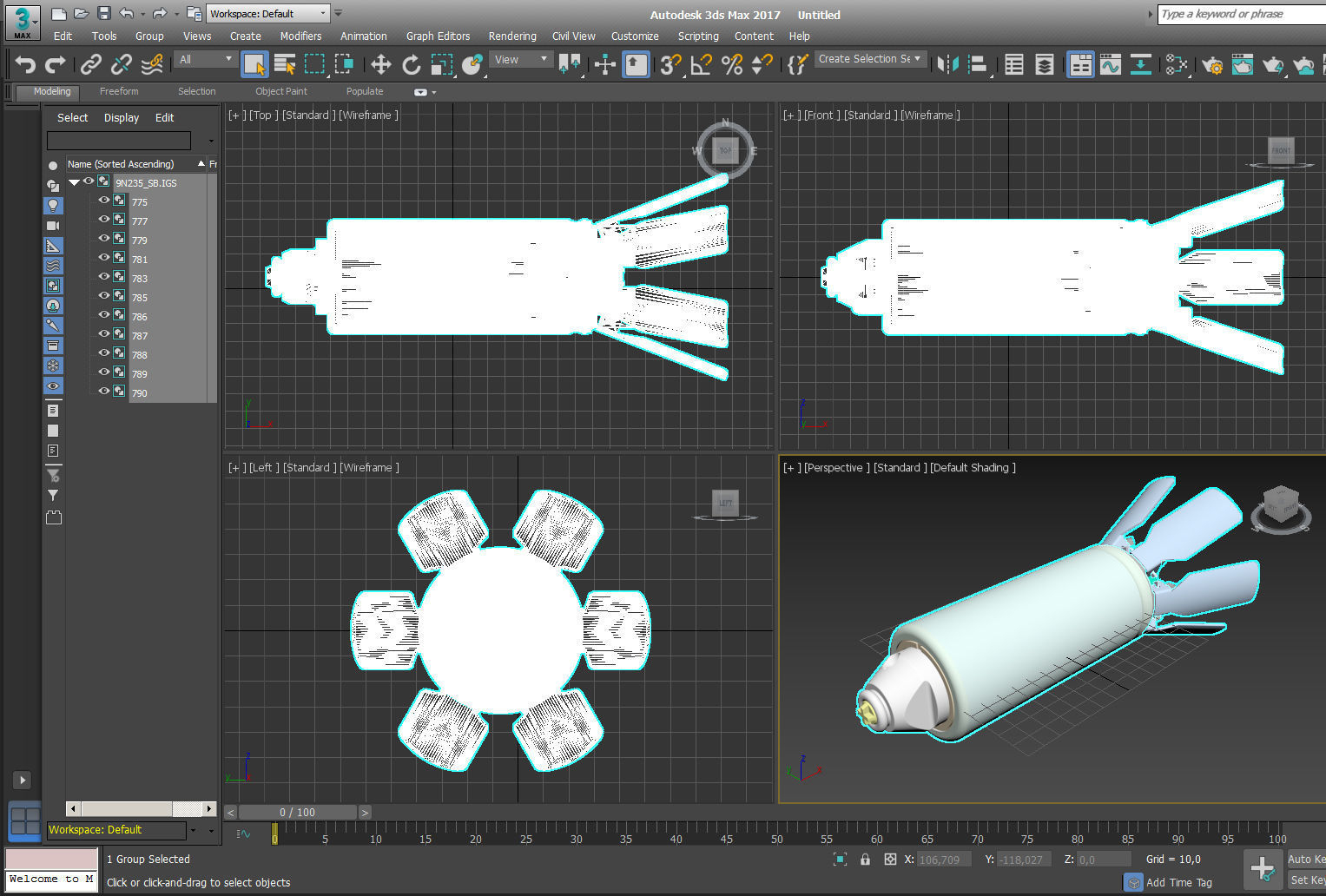 9N235 Anti Personnel submunition off artillery cluster  rockets  3D model_10