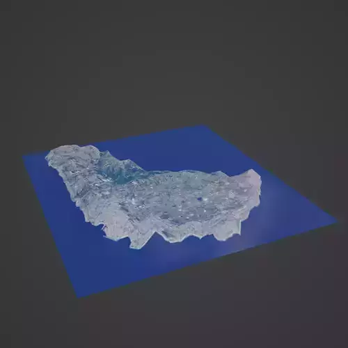 barbados map 3D print model