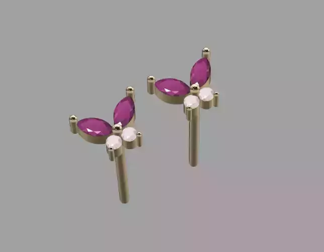 minimal butterfly stud earrings