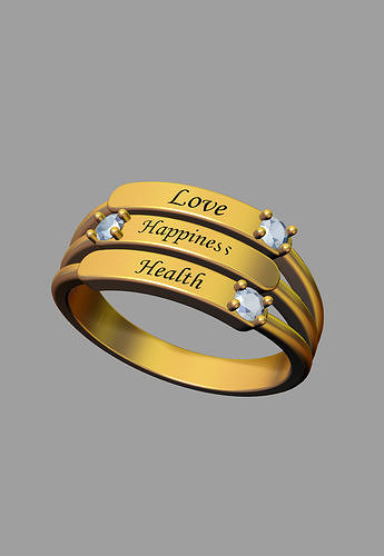 Ring for 3 engraving 3D print model