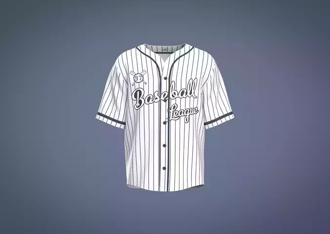 Mens baseball jersey striped letter graphic 