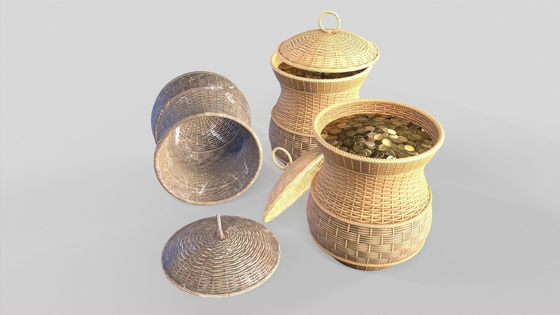 Basket 15 Low-poly 3D model_6