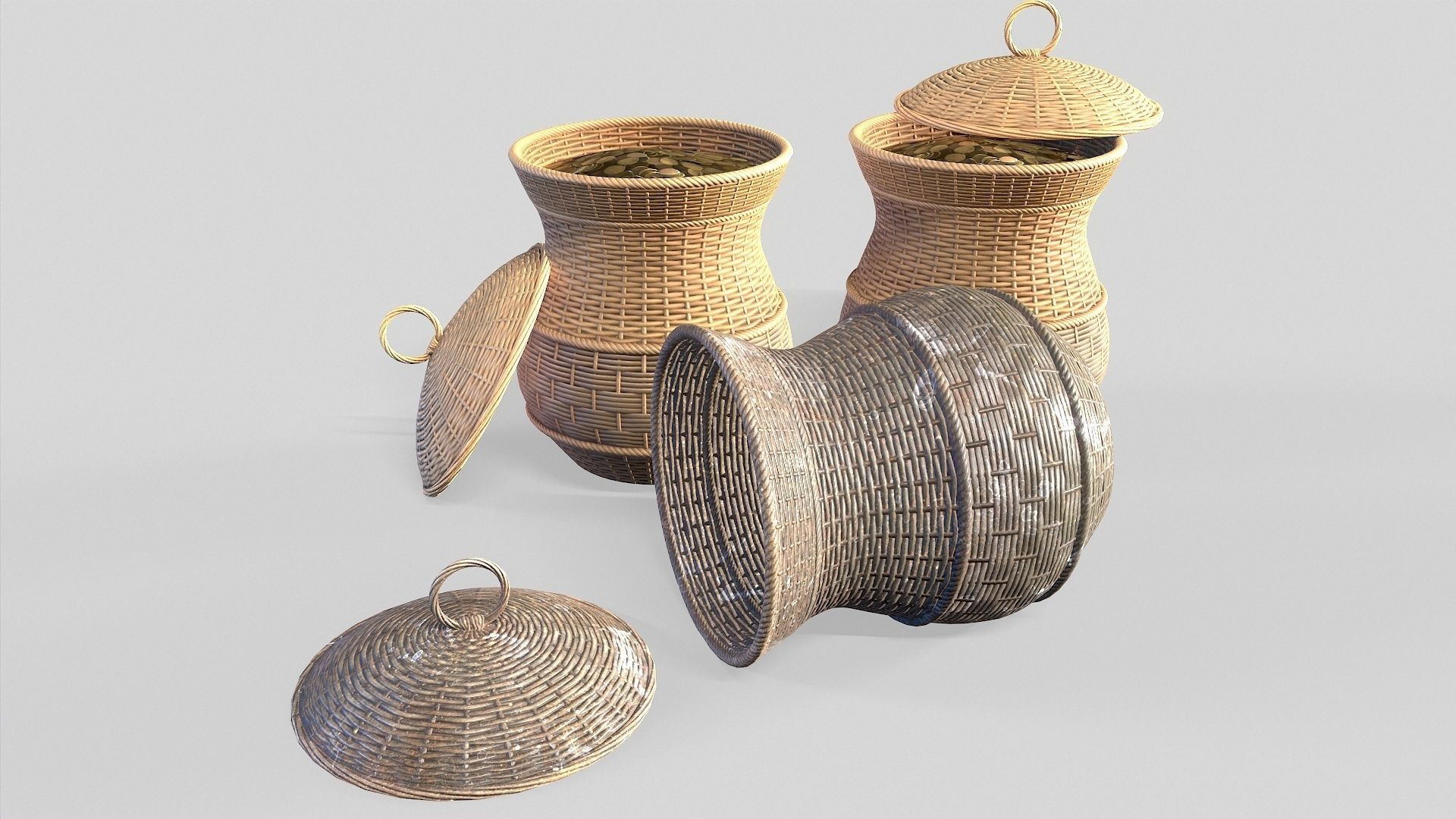 Basket 15 Low-poly 3D model_3