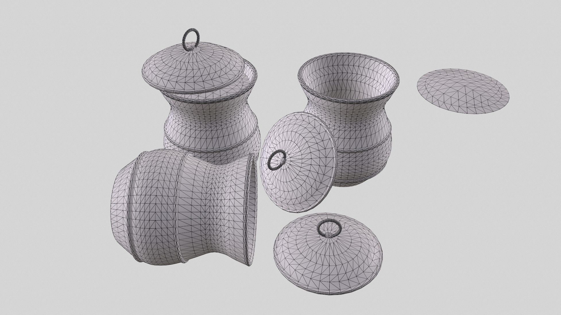 Basket 15 Low-poly 3D model_9