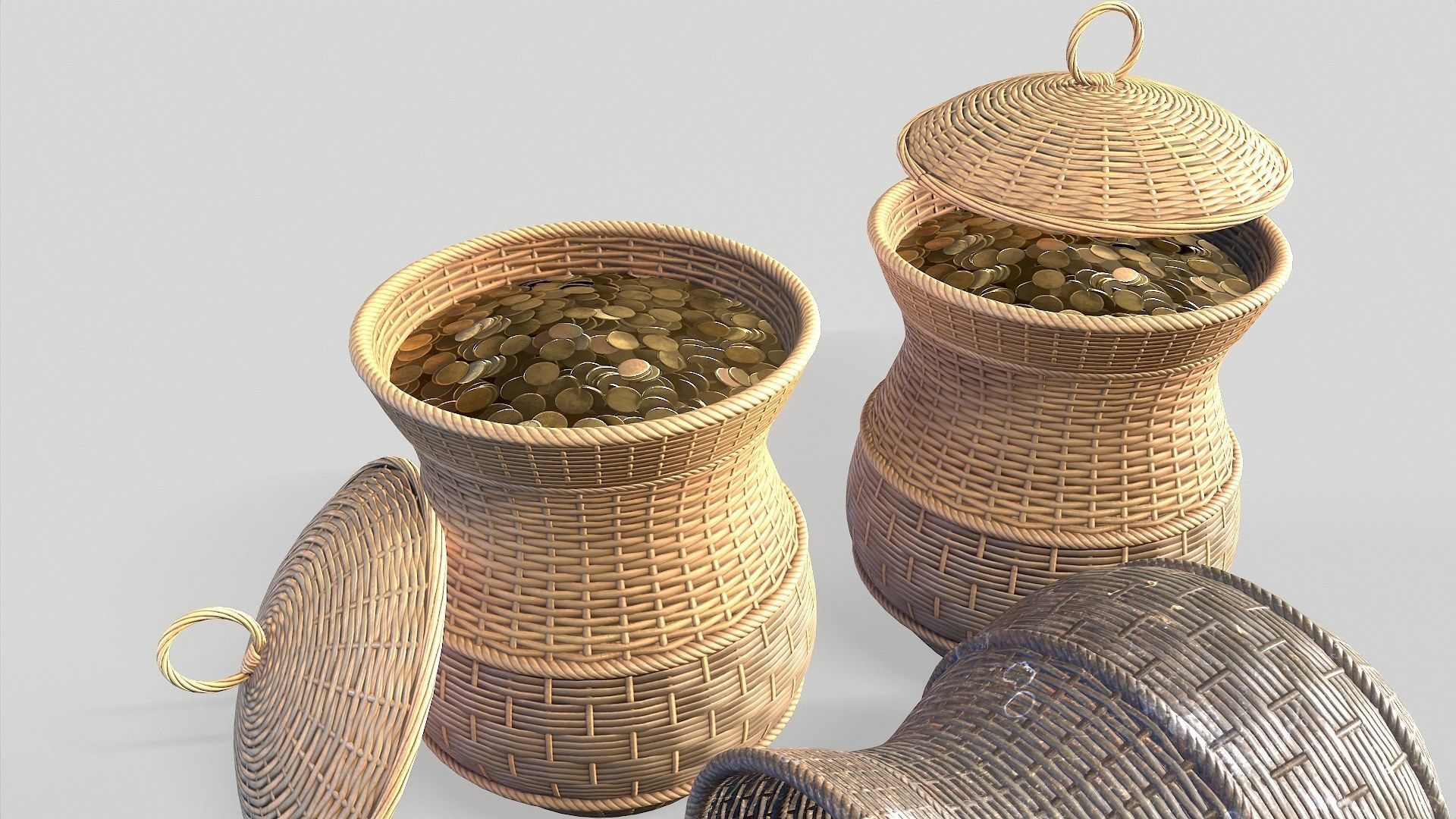 Basket 15 Low-poly 3D model_4