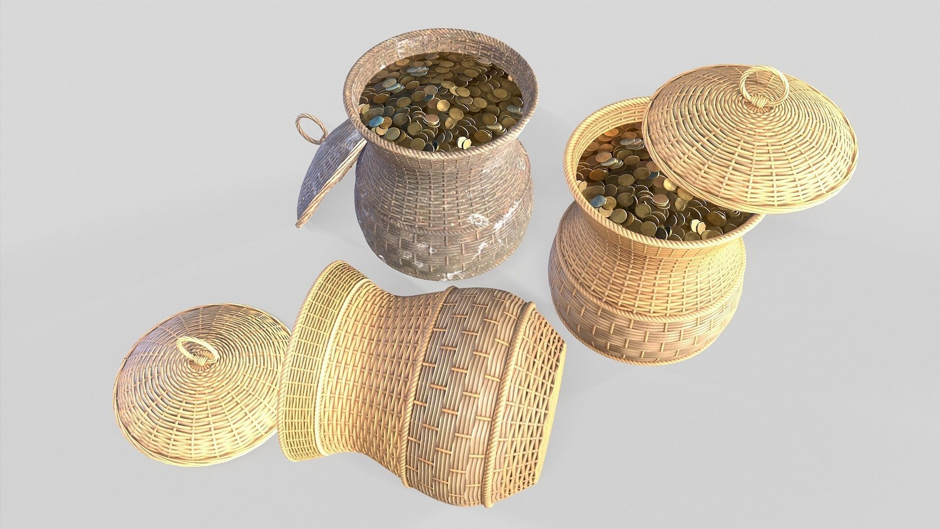 Basket 15 Low-poly 3D model_2