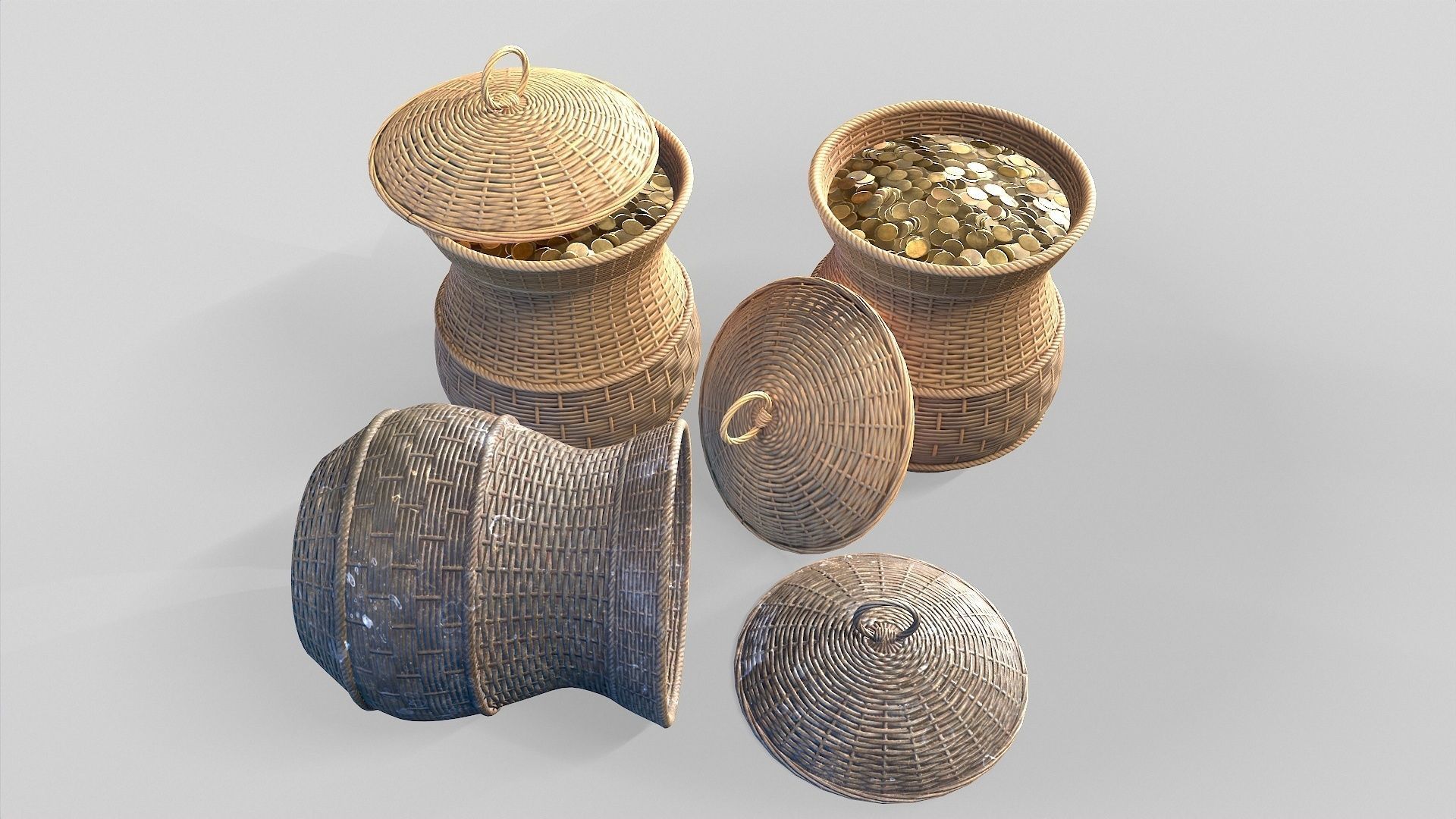 Basket 15 Low-poly 3D model_7