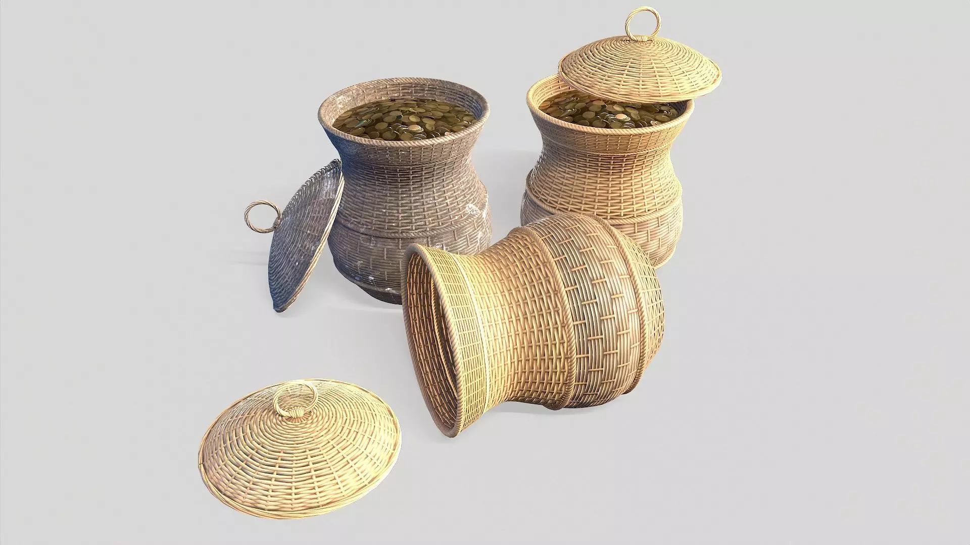 Basket 15 Low-poly 3D model_0