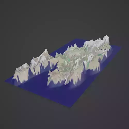 Kyrgyzstan map 3D print model