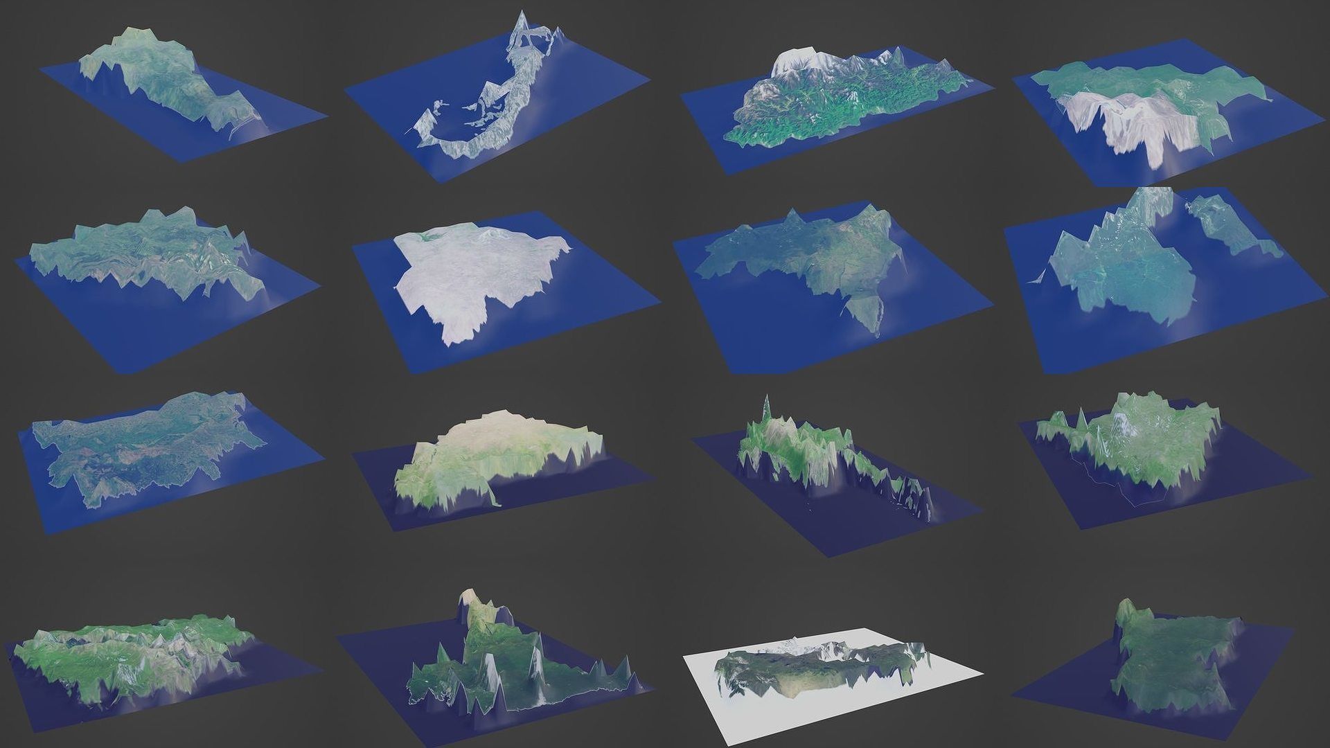All Countries Map Topography Printing Models 3D Model Collection_1