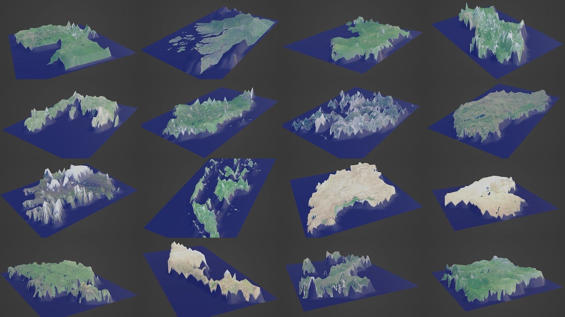 All Countries Map Topography Printing Models 3D Model Collection_5