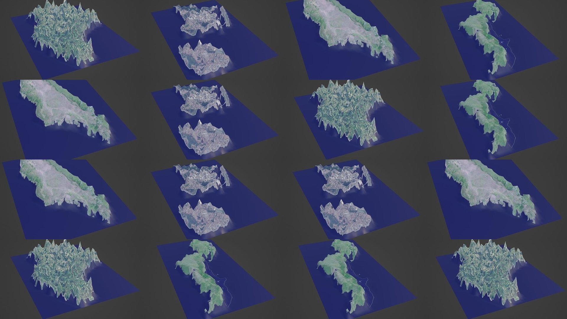 All Countries Map Topography Printing Models 3D Model Collection_9