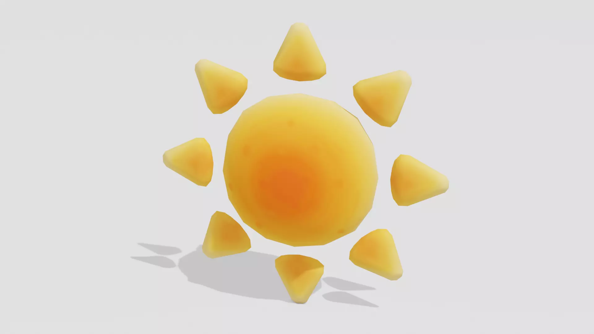 Sun Simple - Hand Painted Free 3D model_0