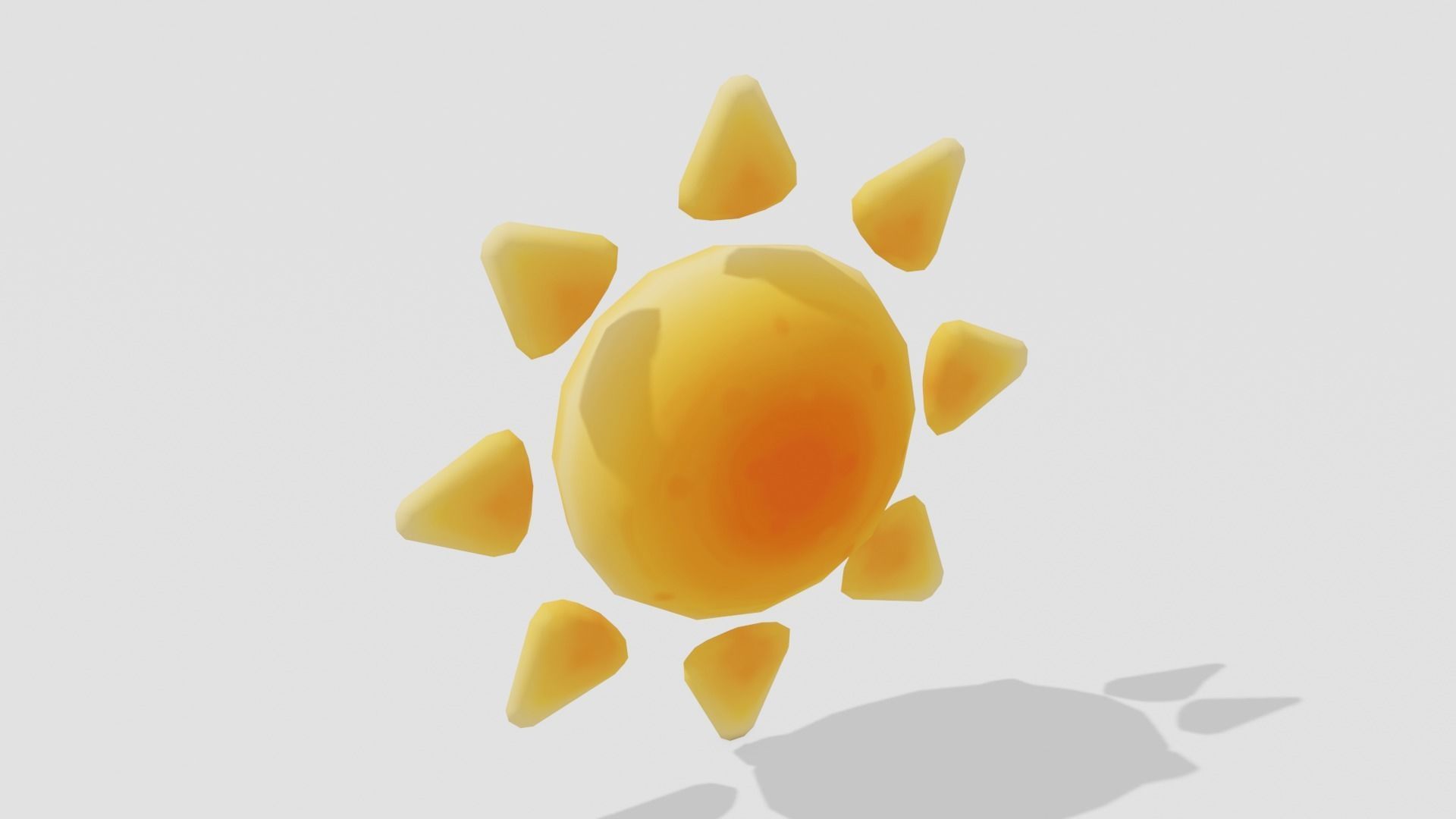 Sun Simple - Hand Painted Free 3D model_3