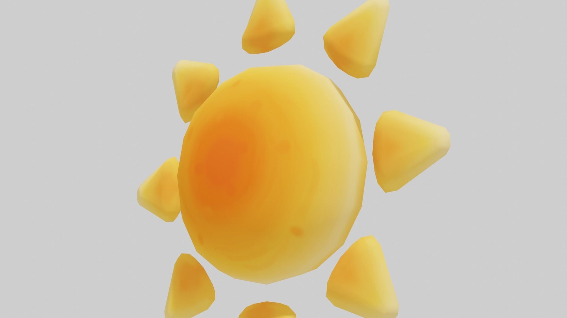 Sun Simple - Hand Painted Free 3D model_4