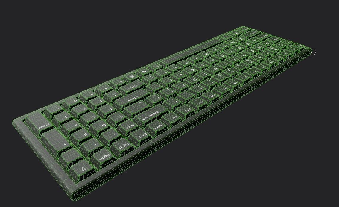 Pc Keyboard M02 Low-poly 3D model_6