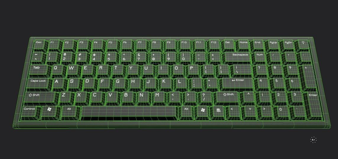 Pc Keyboard M02 Low-poly 3D model_1