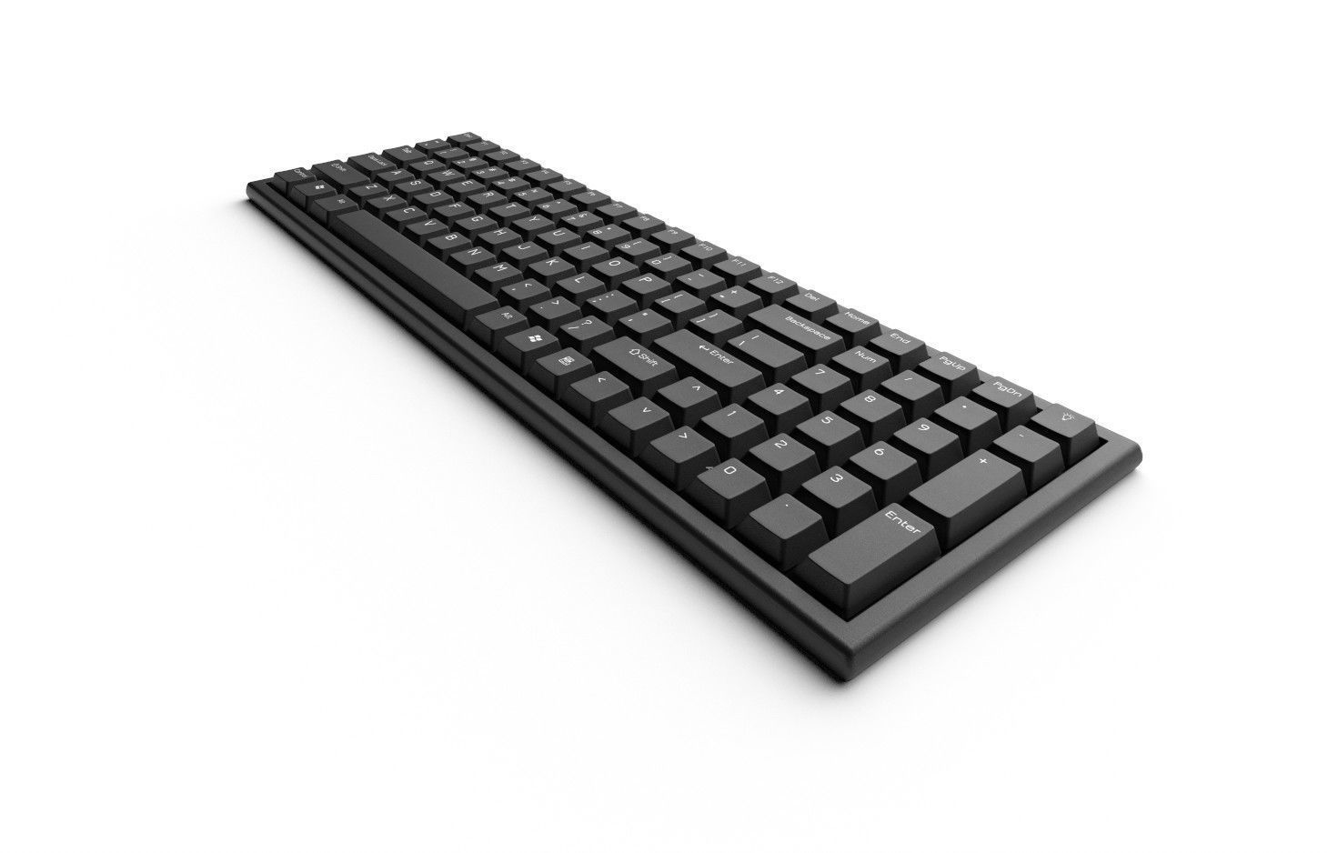 Pc Keyboard M02 Low-poly 3D model_4