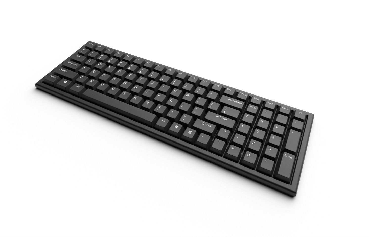 Pc Keyboard M02 Low-poly 3D model_3