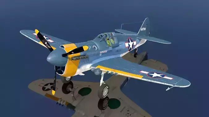 Plane Fighter Aircraft Low-poly 3D model