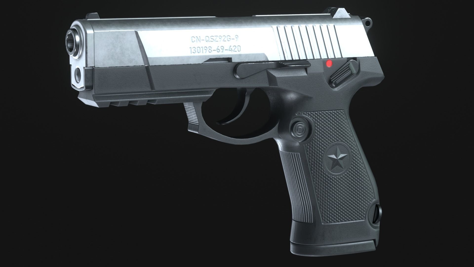 nori＊＊＊ 3D model Norinco QSZ-92G and SureFire XH35 - Game Asset VR / AR