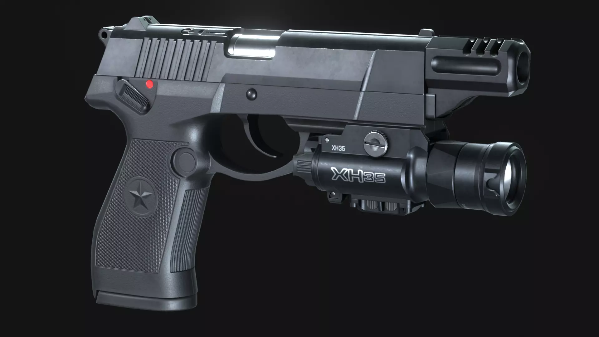 3D model Norinco QSZ-92G and SureFire XH35 - Game Asset VR / AR