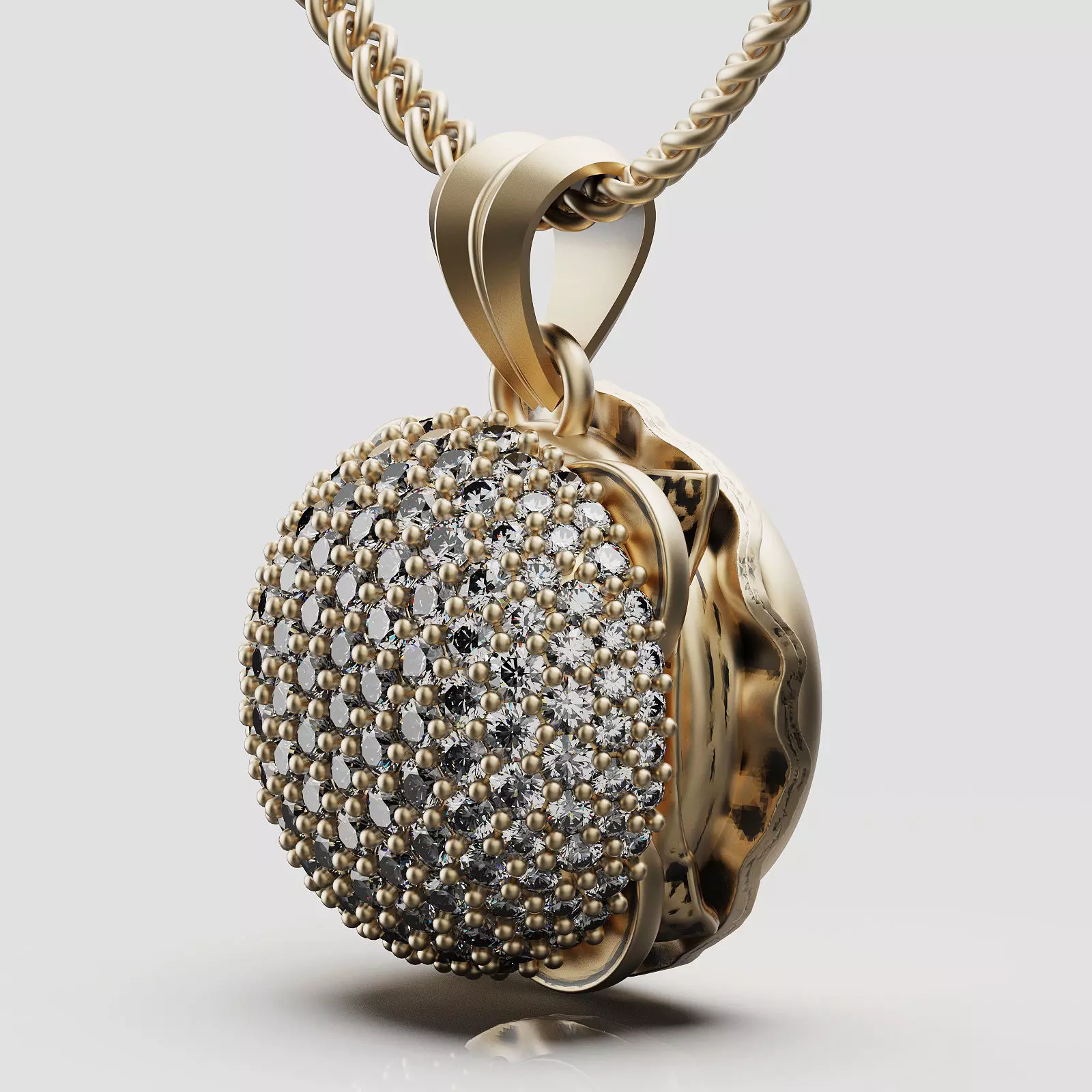 Burger pendant silver gold printable jewelry 3D model 3D print model