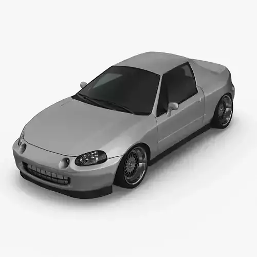 Honda Del Sol Rigged Low-poly 3D model
