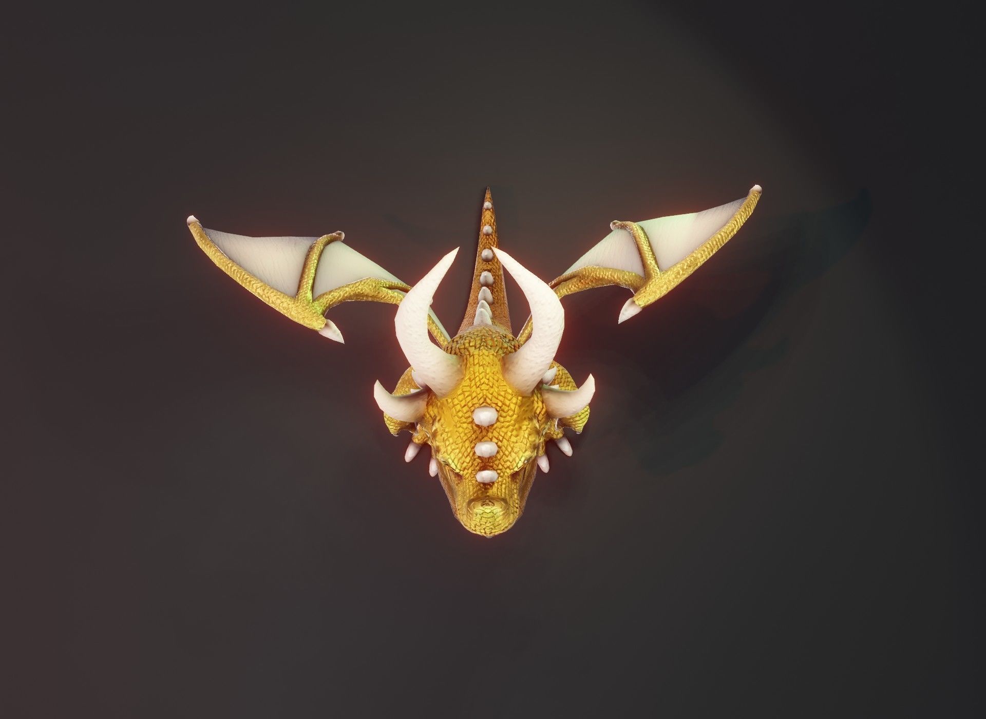 Cartoon Gold Dragon 3D Model Low-poly 3D model_16
