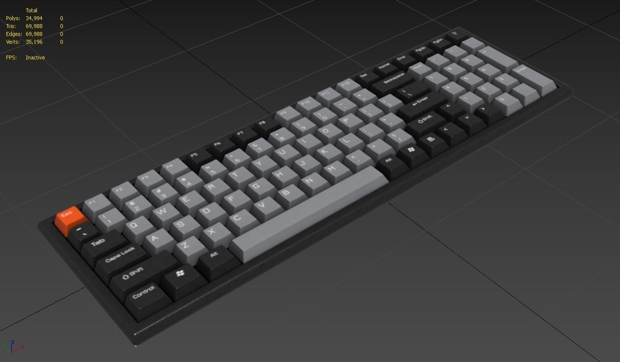 Pc Keyboard M02B Low-poly 3D model_2