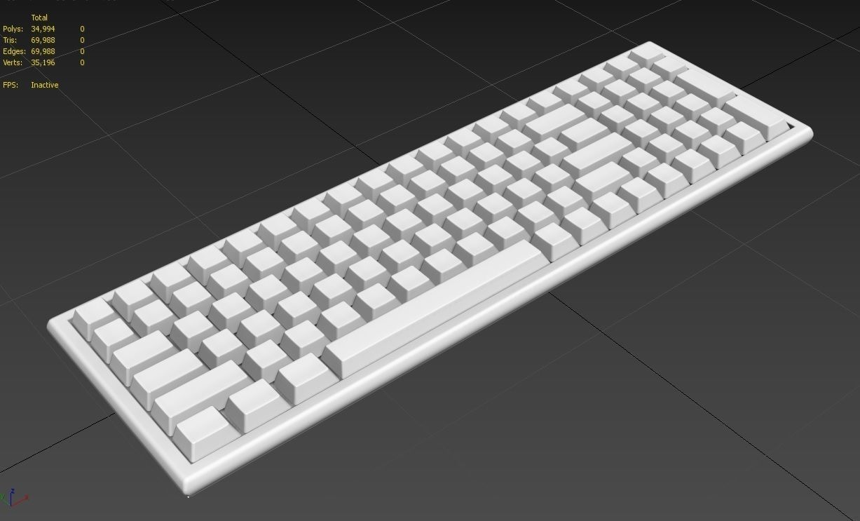 Pc Keyboard M02B Low-poly 3D model_7