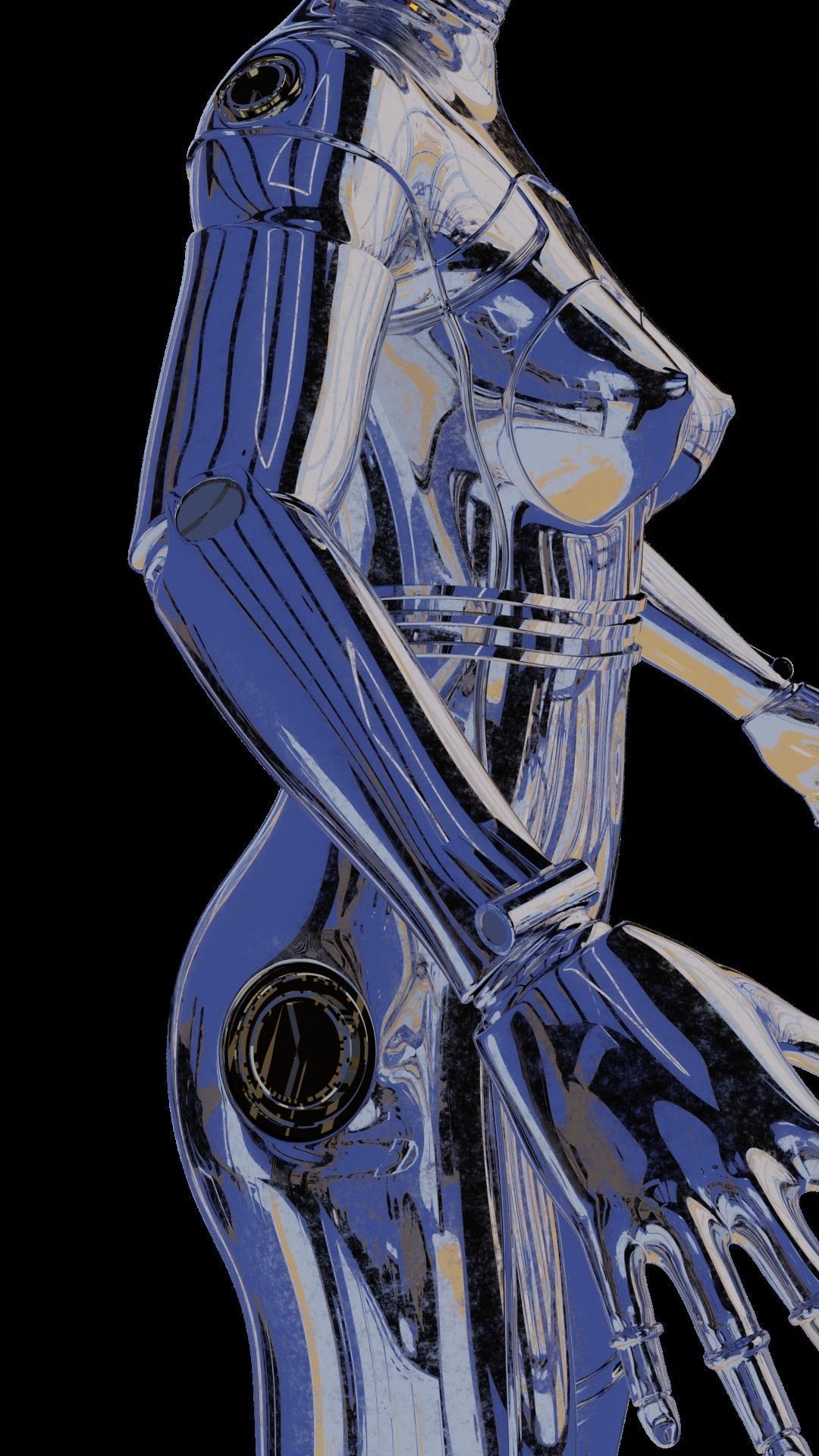 Women Robot Hajime Sorayama 3D model_4