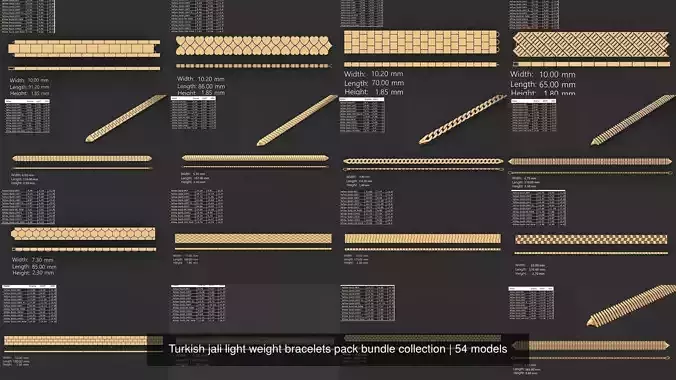 Turkish jali light weight bracelets pack bundle collection 