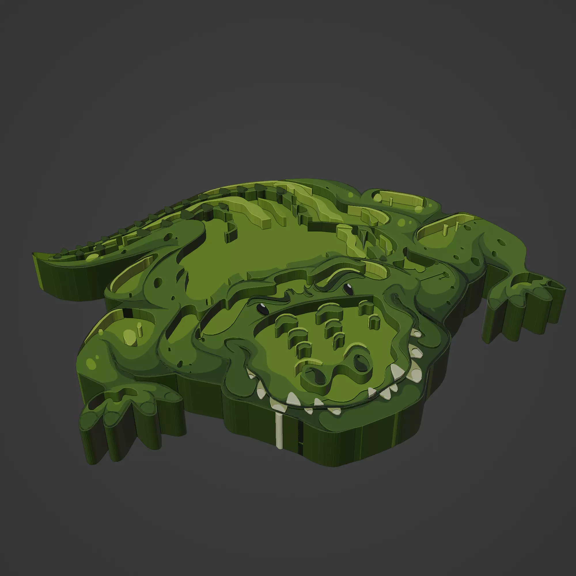 crocodile animal cartoon 3D print model_0