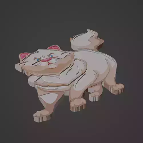 cat animal cartoon 3D print model